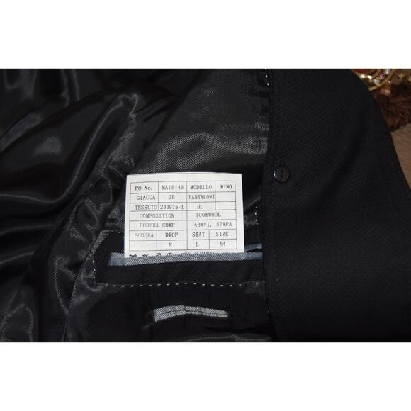 Mattarazi Uomo Wool & Leather Detail Black Zipper Single Breasted Jacket Size 54 - Picture 12 of 12